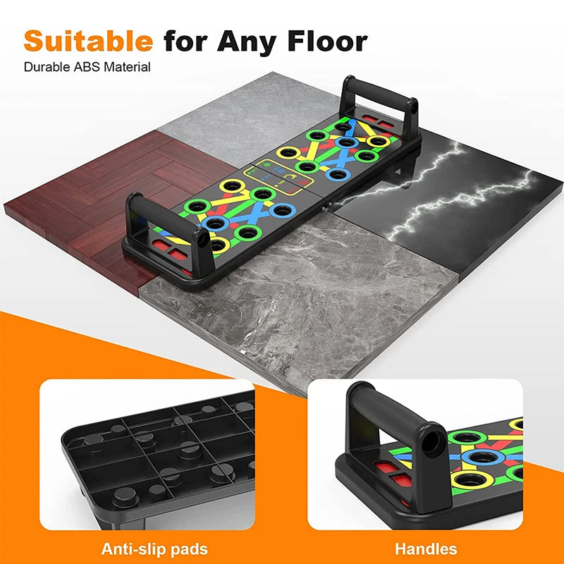 Ultimate Adjustable Folding Push-Up Board for Total Core Muscle Workout - Target Chest, Abs, and Back!