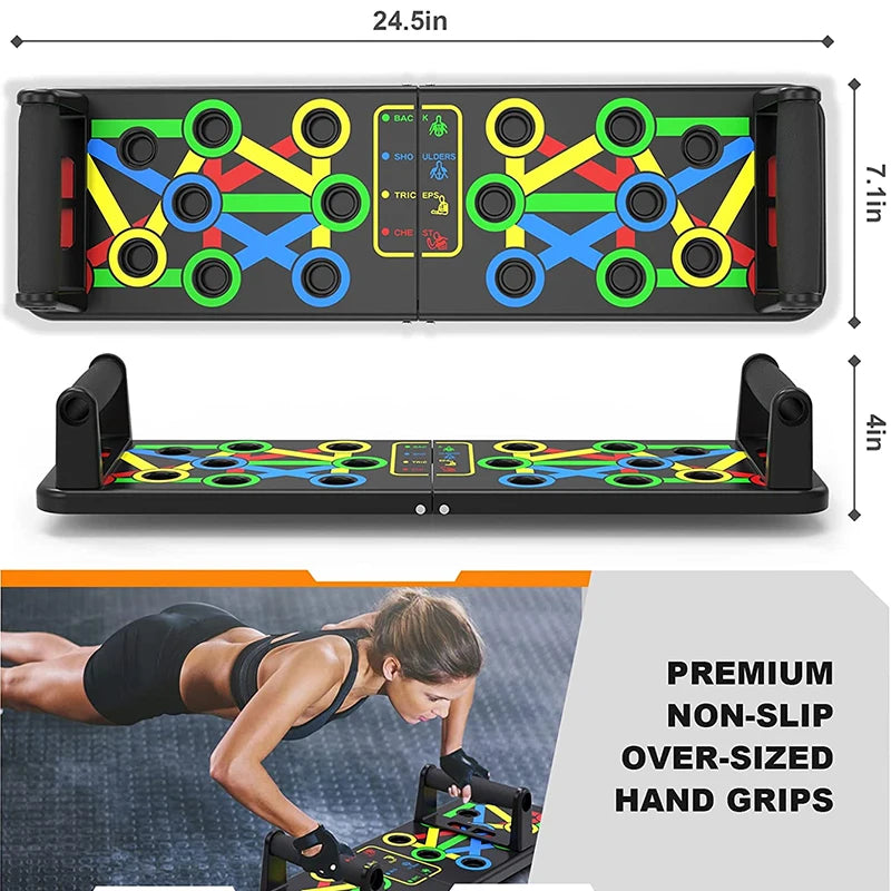 Ultimate Adjustable Folding Push-Up Board for Total Core Muscle Workout - Target Chest, Abs, and Back!