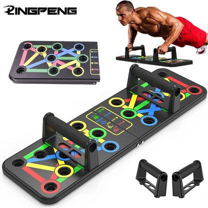 Ultimate Adjustable Folding Push-Up Board for Total Core Muscle Workout - Target Chest, Abs, and Back!