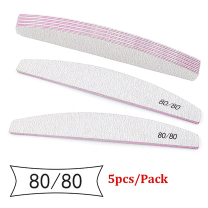 Professional Nail Files 5Pcs – Mixed Grit Buffer Set for Manicure & Cuticle Removal