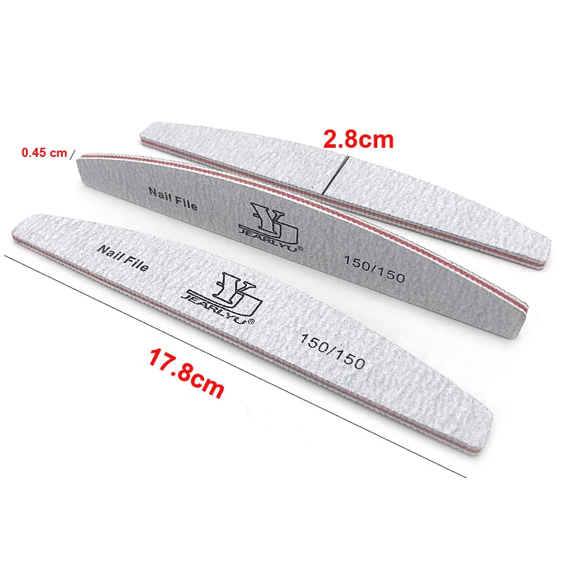 Professional Nail Files 5Pcs – Mixed Grit Buffer Set for Manicure & Cuticle Removal