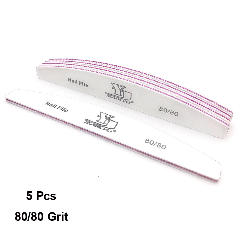 Professional Nail Files 5Pcs – Mixed Grit Buffer Set for Manicure & Cuticle Removal